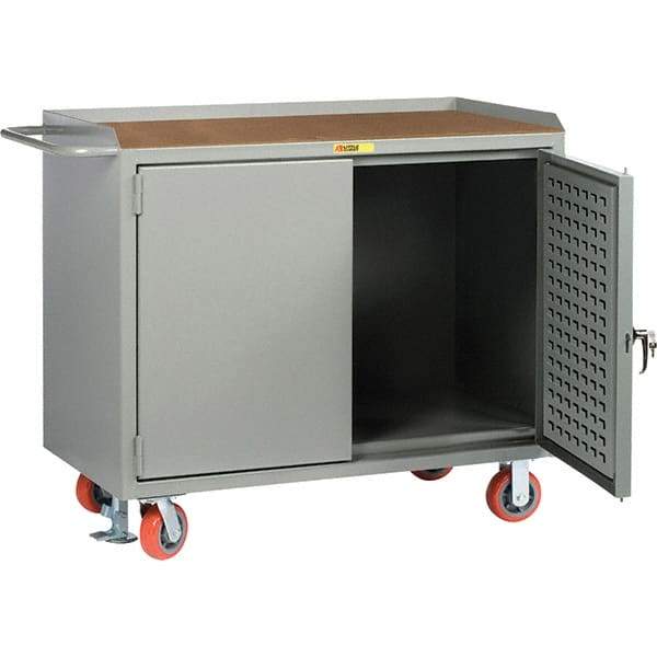 Little Giant - 3,600 Lb Capacity Mobile Workbench with Pegboard Panel - 48" Wide x 43-1/2" High - Americas Industrial Supply