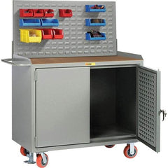 Little Giant - 3,600 Lb Capacity Mobile Workbench with Pegboard Panel - 48" Wide x 43-1/2" High - Americas Industrial Supply