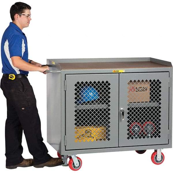 Little Giant - 3,600 Lb Capacity, 1 Shelf, 2 Door Mobile Cabinet - 48" Wide x 43" High - Americas Industrial Supply