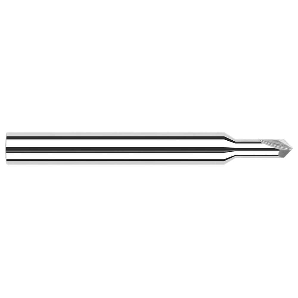 Harvey Tool - 1/16" Diam 90°/90° 2-Flute Single End Solid Carbide Chamfer Mill - Exact Industrial Supply