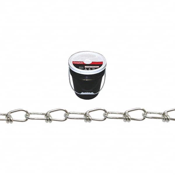 Campbell - Weldless Chain; Type: Double Loop Chain ; Load Capacity (Lb.): 255 ; Trade Size: #2/0 ; Chain Diameter (Decimal Inch): 0.1400 ; Finish/Coating: Zinc Plated ; PSC Code: 4010 - Exact Industrial Supply