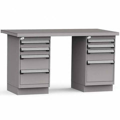 Rousseau Metal - Stationary Work Benches, Tables Type: Work Bench Top Material: Painted Steel - Americas Industrial Supply