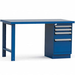 Rousseau Metal - Stationary Work Benches, Tables Type: Work Bench Top Material: Painted Steel - Americas Industrial Supply