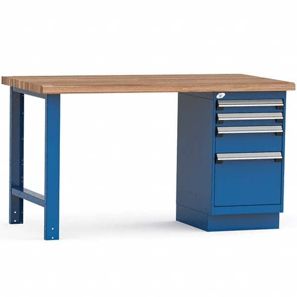 Rousseau Metal - Stationary Work Benches, Tables Type: Work Bench Top Material: Laminated Wood - Americas Industrial Supply