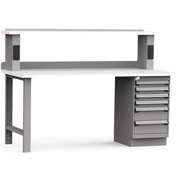 Rousseau Metal - Stationary Work Benches, Tables Type: Work Bench Top Material: Laminated Plastic - Americas Industrial Supply