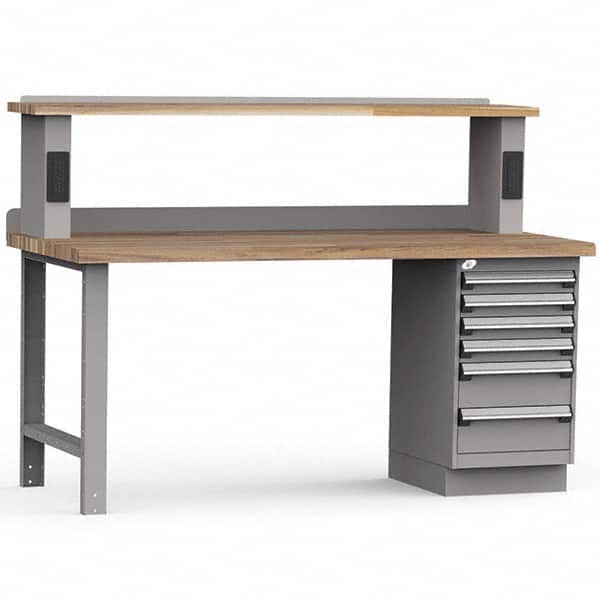 Rousseau Metal - Stationary Work Benches, Tables Type: Work Bench Top Material: Laminated Wood - Americas Industrial Supply