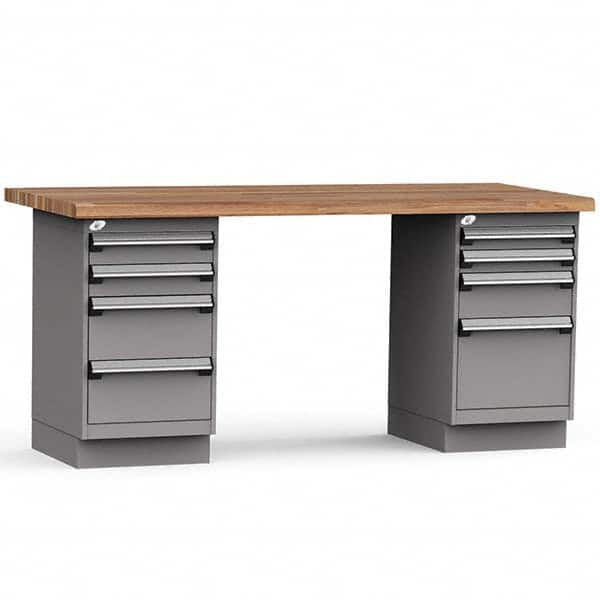 Rousseau Metal - Stationary Work Benches, Tables Type: Work Bench Top Material: Laminated Wood - Americas Industrial Supply