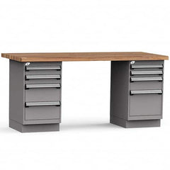 Rousseau Metal - Stationary Work Benches, Tables Type: Work Bench Top Material: Laminated Wood - Americas Industrial Supply