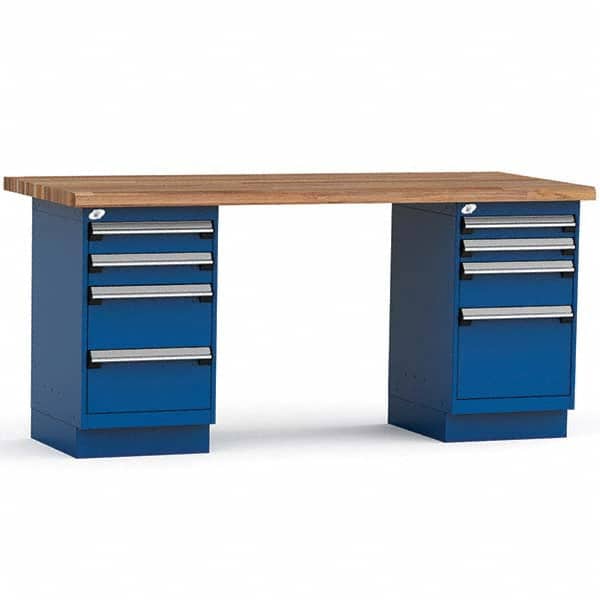 Rousseau Metal - Stationary Work Benches, Tables Type: Work Bench Top Material: Laminated Wood - Americas Industrial Supply