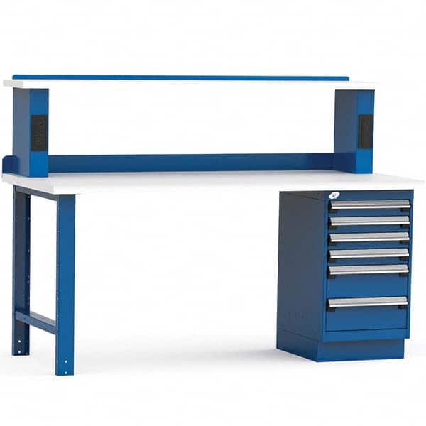 Rousseau Metal - Stationary Work Benches, Tables Type: Work Bench Top Material: Laminated Plastic - Americas Industrial Supply