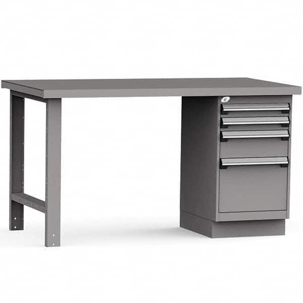 Rousseau Metal - Stationary Work Benches, Tables Type: Work Bench Top Material: Painted Steel - Americas Industrial Supply