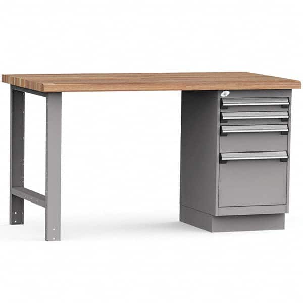 Rousseau Metal - Stationary Work Benches, Tables Type: Work Bench Top Material: Laminated Wood - Americas Industrial Supply