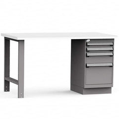 Rousseau Metal - Stationary Work Benches, Tables Type: Work Bench Top Material: Laminated Plastic - Americas Industrial Supply