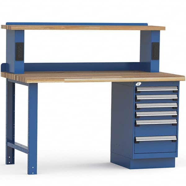 Rousseau Metal - Stationary Work Benches, Tables Type: Work Bench Top Material: Laminated Wood - Americas Industrial Supply