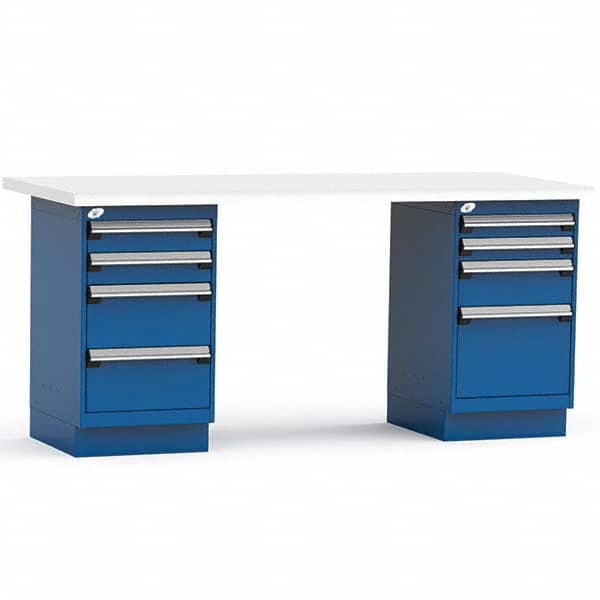Rousseau Metal - Stationary Work Benches, Tables Type: Work Bench Top Material: Laminated Plastic - Americas Industrial Supply