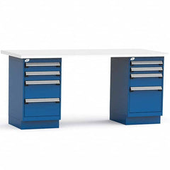 Rousseau Metal - Stationary Work Benches, Tables Type: Work Bench Top Material: Laminated Plastic - Americas Industrial Supply