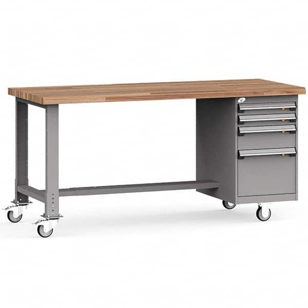 Rousseau Metal - Mobile Work Benches Type: Mobile Workbench Length: 72 (Inch) - Americas Industrial Supply