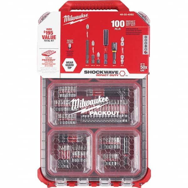 Milwaukee Tool - Power & Impact Screwdriver Bit Sets Point Type: Phillips; Slotted; Square; Torx Tool Type: Driver Bit - Americas Industrial Supply