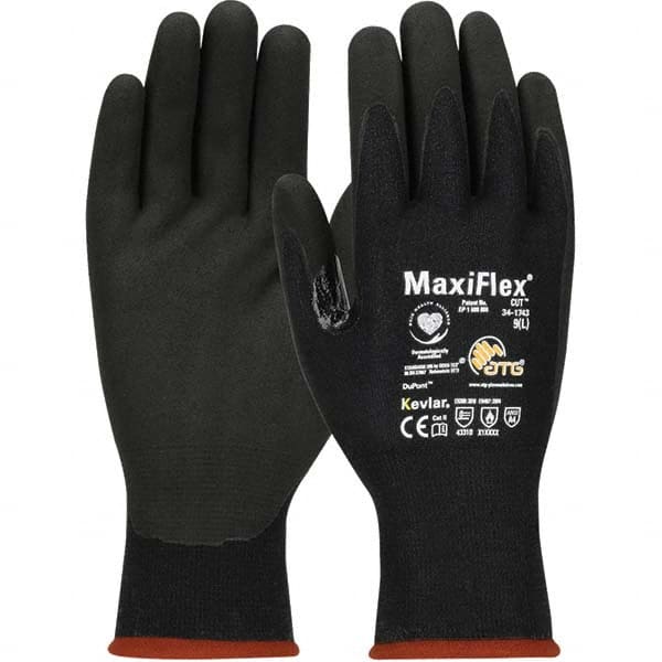 ATG - Size XL (10), ANSI Cut Lvl 3, Puncture Lvl 1, Abrasion Lvl 4, Nitrile Coated Kevlar Cut & Puncture Resistant Gloves - Americas Industrial Supply