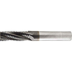 Helical Flute Thread Mill: Internal & External, 3 Flute, 1/4″ Shank Dia, Solid Carbide 2.35″ Cut Dia, 5/8″ LOC, TiAlN Coated