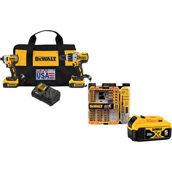 DeWALT - Cordless Tool Combination Kits Voltage: 20 Tools: Hammerdrill & Impact Driver - Americas Industrial Supply