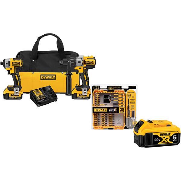 DeWALT - Cordless Tool Combination Kits Voltage: 20 Tools: 1/2" Brushless Hammerdrill, 1/4" Brushless Compact Impact Driver - Americas Industrial Supply