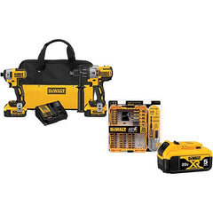 DeWALT - Cordless Tool Combination Kits Voltage: 20 Tools: 1/2" Brushless Hammerdrill, 1/4" Brushless Compact Impact Driver - Americas Industrial Supply