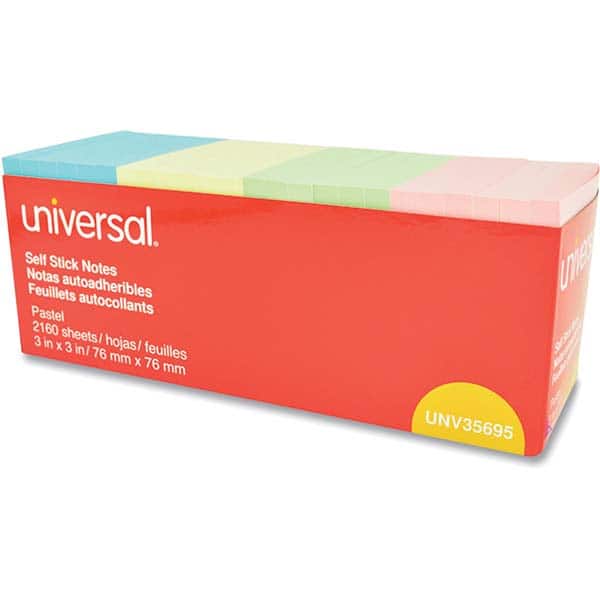 UNIVERSAL - Note Pads, Writing Pads & Notebooks Writing Pads & Notebook Type: Self-Stick Notes Size: 3 x 3 - Americas Industrial Supply
