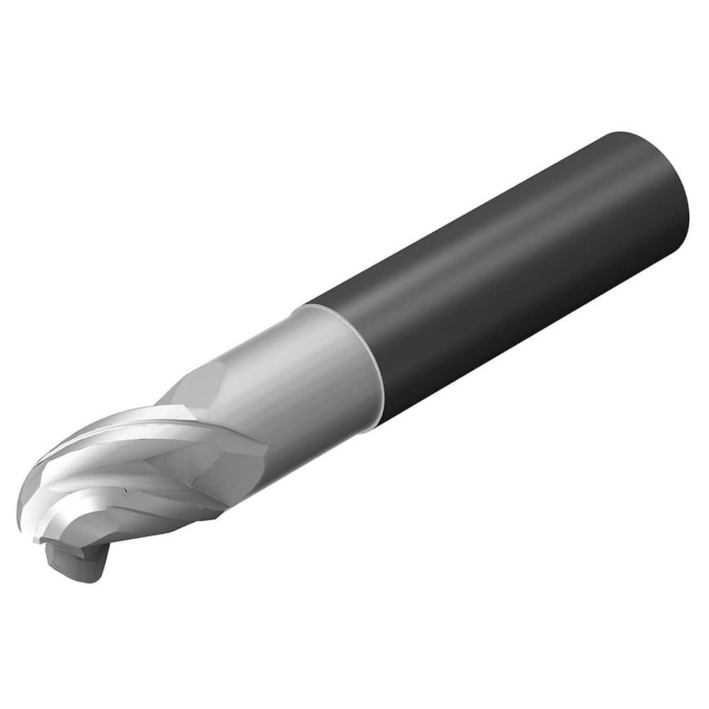Sandvik Coromant - 3/8" Diam, 1/2" LOC, 3 Flute Solid Carbide Ball End Mill - Exact Industrial Supply
