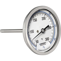 Bimetal & Dial Thermometers; Type: Bi-Metal Thermometer; Mount: Back Connected; Stem Length (Inch): 4; Dial Diameter: 3; Minimum Temperature (F): 50.000; Minimum Temperature (C): 10.00; Maximum Temperature (F): 300.000; Maximum Temperature (C): 150.00; Ma