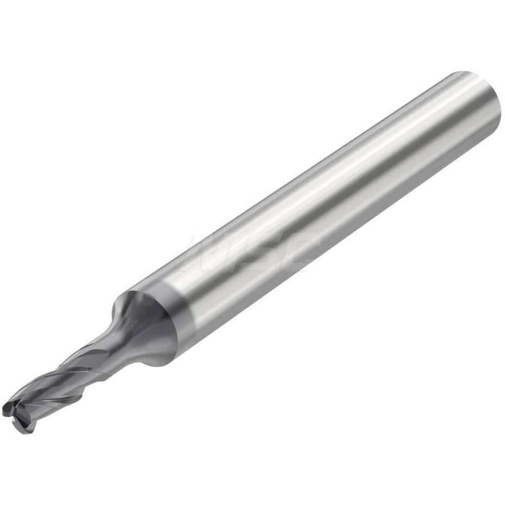 Corner Radius End Mill: 0.1575″ Dia, 3 Flutes, Solid Carbide 35 ° Helix, SIRON-A Coated, Corner Radius End, Series JSE513