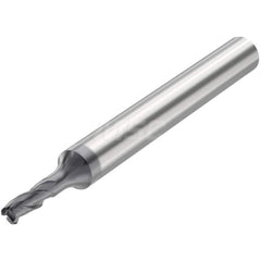 Corner Radius End Mill: 0.1575″ Dia, 3 Flutes, Solid Carbide 35 ° Helix, SIRON-A Coated, Corner Radius End, Series JSE513