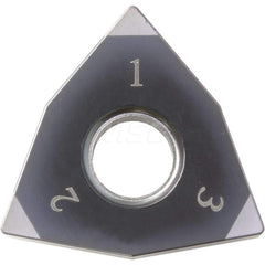 Kyocera WNGA 431S00730MET KBN35M Grade Honeycomb CBN, 0 Degree, Trigon, Negative Rake Angle, Neutral Turning Insert for Heavy Interruption and Roughing in (H) Hardened Materials