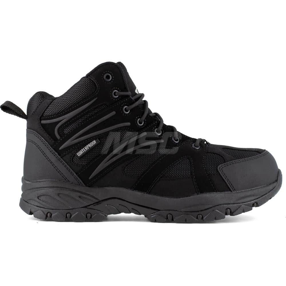 Work Boot: Size 8.5, 4″ High, Leather, Composite Toe Black, Wide Width