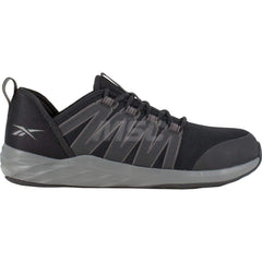 Work Boot: Size 7, 2-3/4″ High, Mesh, Steel Toe Black & Dark Gray, Wide Width