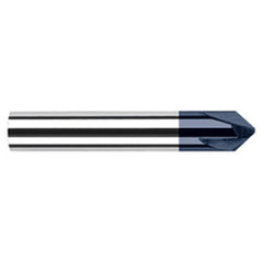 Chamfer Cutters - 0.1875″ (3/16″) Shank Diameter × 20° per side Carbide Flat Chamfer Cutter, 3 Flutes, AlTiN Coated