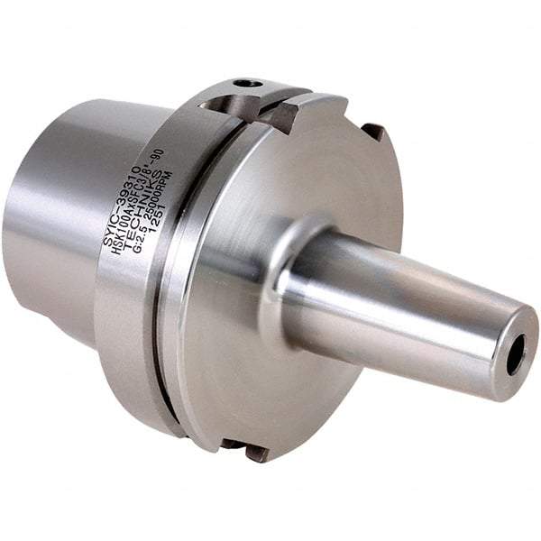 Techniks - 1/4" Hole Diam, HSK100A Taper Shank Shrink Fit Tool Holder & Adapter - 6.3" Projection, 0.83" Nose Diam, Through Coolant - Exact Industrial Supply