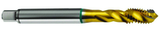 12-24 2B 3-Flute Cobalt Green Ring Semi-Bottoming 40 degree Spiral Flute Tap-TiN - Americas Industrial Supply