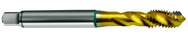 5/16-18 2B 3-Flute Cobalt Green Ring Semi-Bottoming 40 degree Spiral Flute Tap-TiN - Americas Industrial Supply