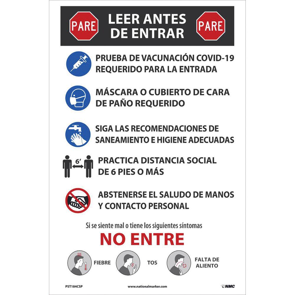 NMC - Safety Signs Message Type: COVID-19 Message or Graphic: Message & Graphic - Americas Industrial Supply