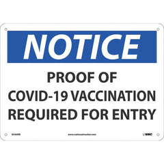 Sign: Rectangle, ″Vaccination Required″ Plastic, 10″ High