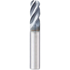 Supermill - Ball End Mills; Mill Diameter (Inch): 1/8 ; Mill Diameter (Decimal Inch): 0.1250 ; Number of Flutes: 4 ; Length of Cut (Inch): 1/2 ; Length of Cut (Decimal Inch): 0.5000 ; Material: Solid Carbide - Exact Industrial Supply