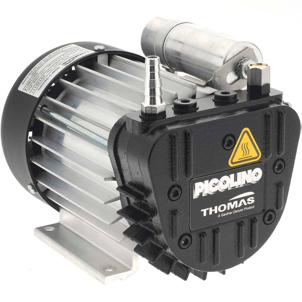 Thomas - Rotary Vane-Type Vacuum Pumps Voltage: 120 VAC Length (Decimal Inch): 8.2300 - Americas Industrial Supply