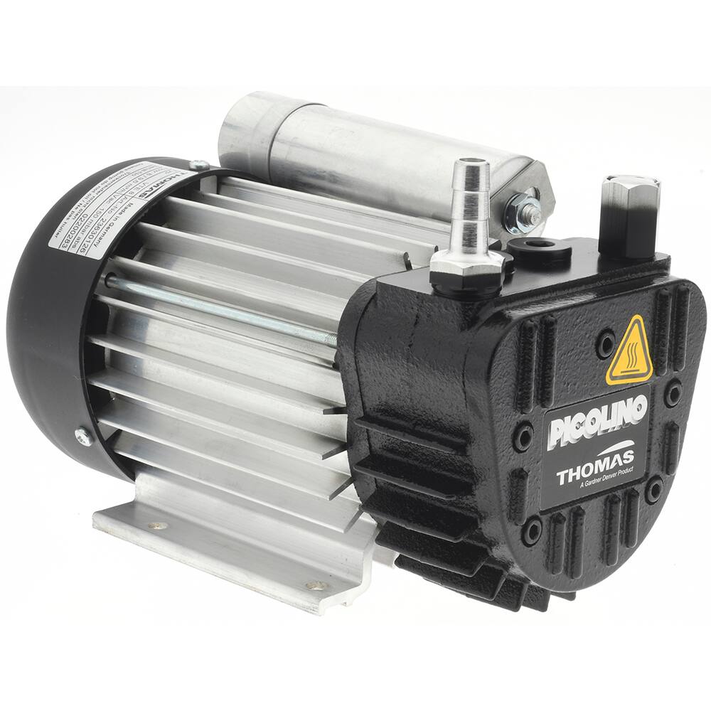 Thomas - Rotary Vane-Type Vacuum Pumps Voltage: 115 VAC Length (Decimal Inch): 9.8000 - Americas Industrial Supply