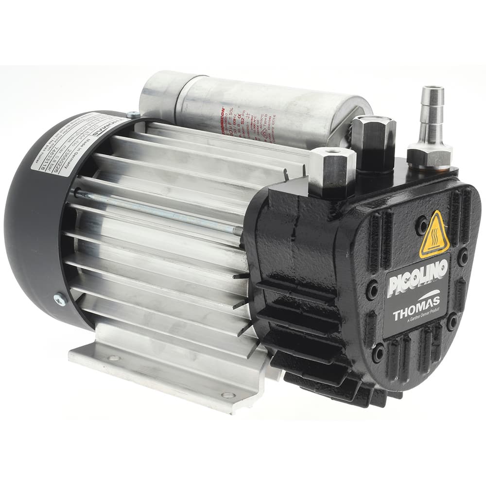 Thomas - Rotary Vane-Type Vacuum Pumps Voltage: 115 VAC Length (Decimal Inch): 9.8000 - Americas Industrial Supply