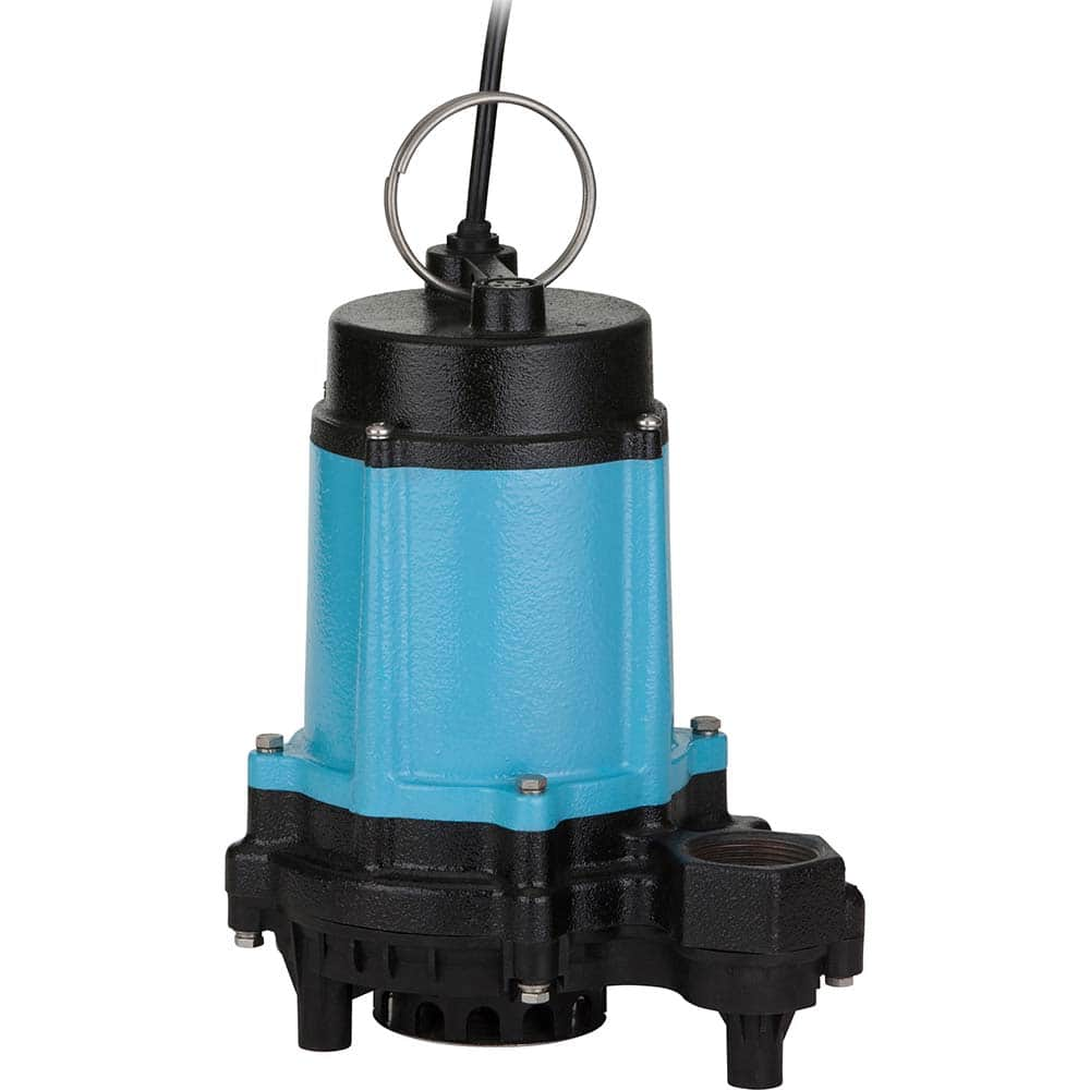 Manual Sewage & Effluent Pump: Manual, 1/2 hp, 6.5A, 115V 1-1/2″ Outlet, Cast Iron Housing