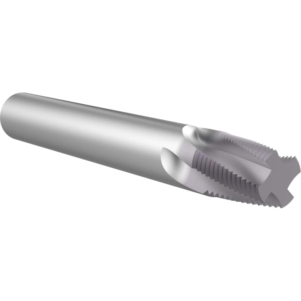 Helical Flute Thread Mill: #1, Internal & External, 5 Flute, 3/4″ Shank Dia, Solid Carbide 0.745″ Cut Dia, 1.219″ LOC, TiAlN Coated