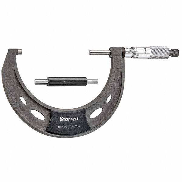 Starrett - Mechanical Outside Micrometers Minimum Measurement (mm): 75.00 Maximum Measurement (mm): 100.00 - Americas Industrial Supply