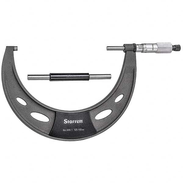 Starrett - Mechanical Outside Micrometers Minimum Measurement (mm): 125.00 Maximum Measurement (mm): 150.00 - Americas Industrial Supply