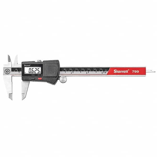 Starrett - 0 to 6" Range, 0.01mm Resolution, Electronic Caliper - Americas Industrial Supply